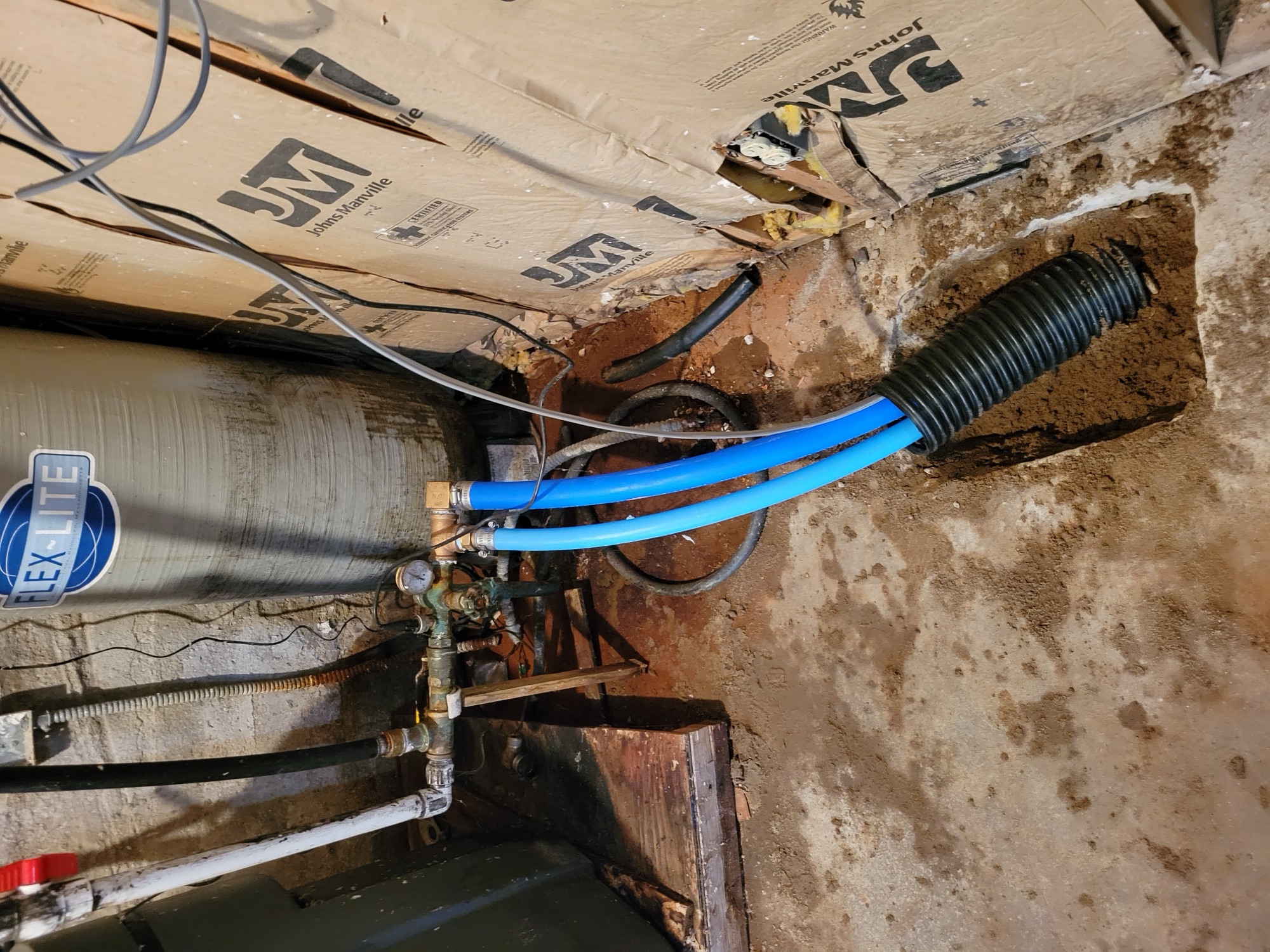 Directional drilling waterline tied into indoor plumbing by Directional Way in Fergus Falls, MN Directional drilling waterline tied into indoor plumbing by Directional Way in Fergus Falls, MN