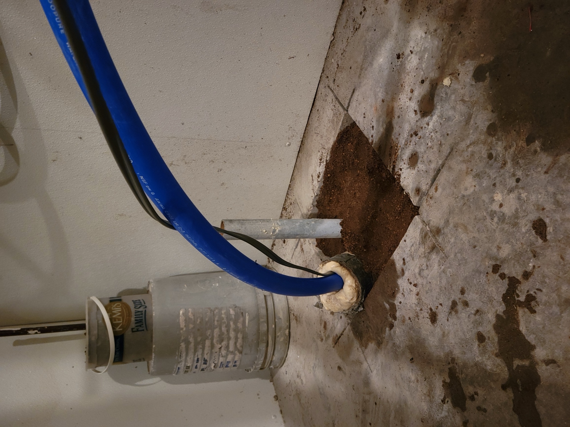Waterline entry through a concrete floor after directional drilling in Otter Tail County, MN Waterline entry through a concrete floor after directional drilling in Otter Tail County, MN
