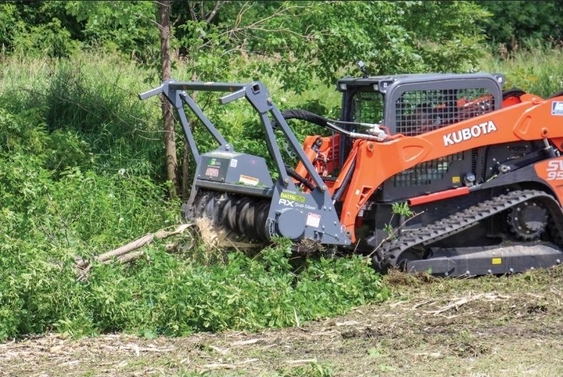 Kubota forestry mulcher clearing brush and timber in Otter Tail County, MN Kubota forestry mulcher clearing brush and timber in Otter Tail County, MN